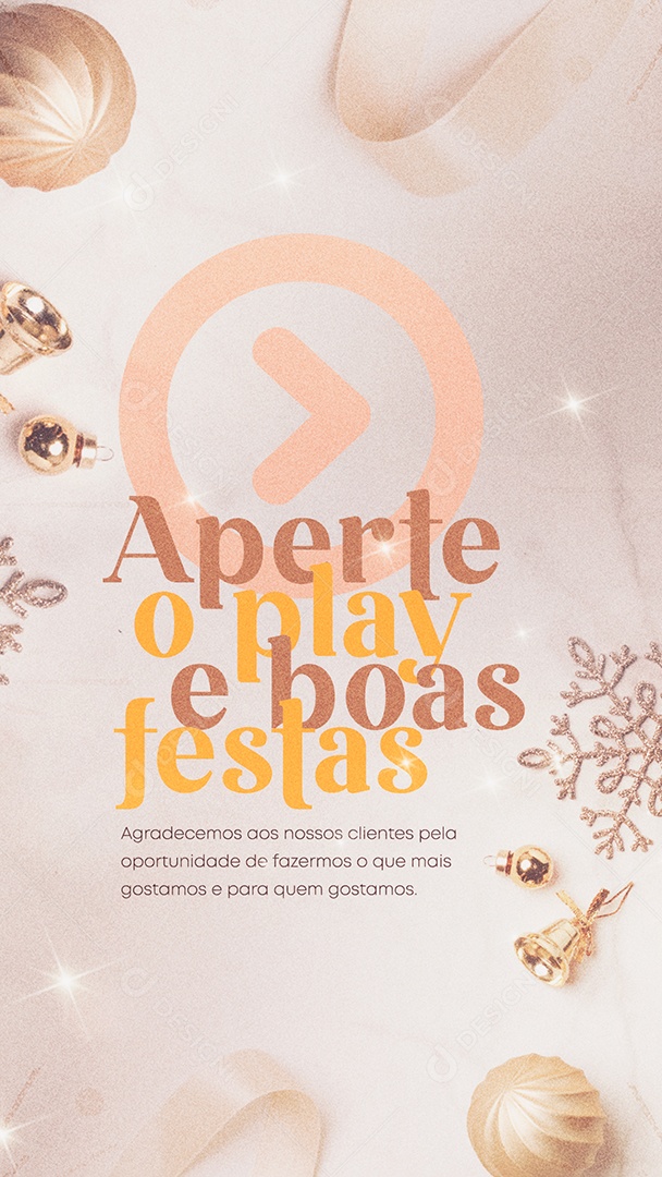 Story Aperte o Play e Boas Festas Feliz Natal Social Media PSD Editável