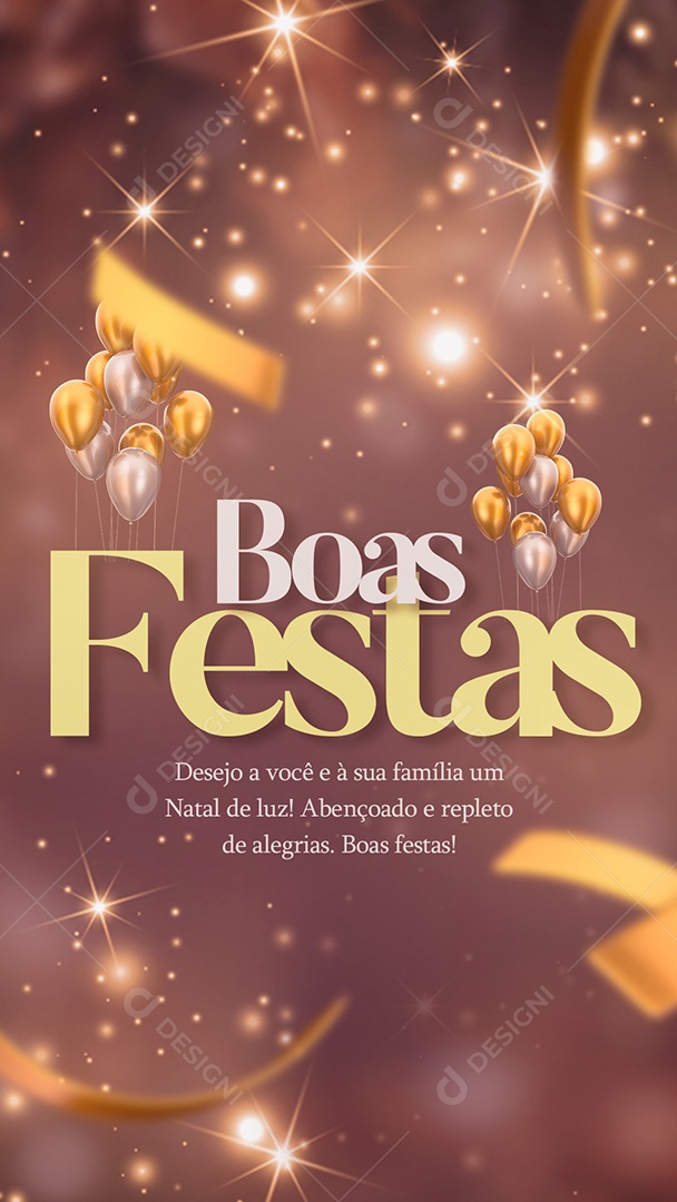 Story Desejo a Você e à Sua Família um Natal de Luz Boas Festas Social Media PSD Editável