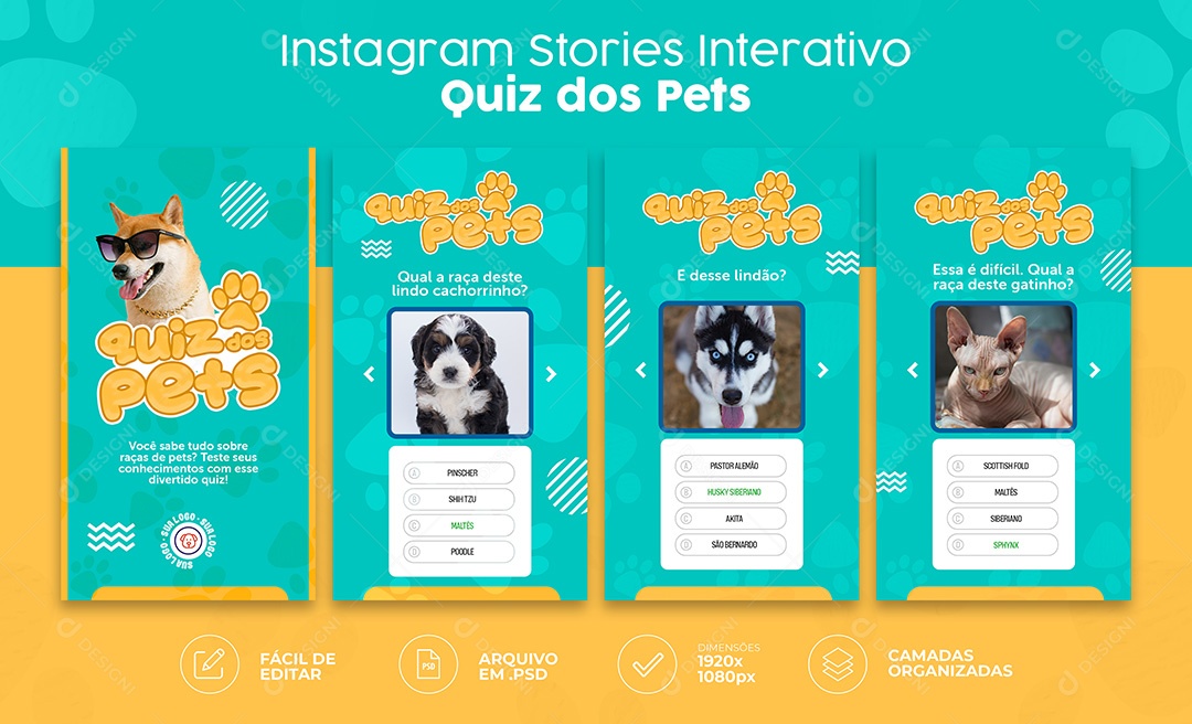 instagram-template-quiz-cachorro  Cachorro, Perguntas para brincadeiras,  Coisas de cachorro