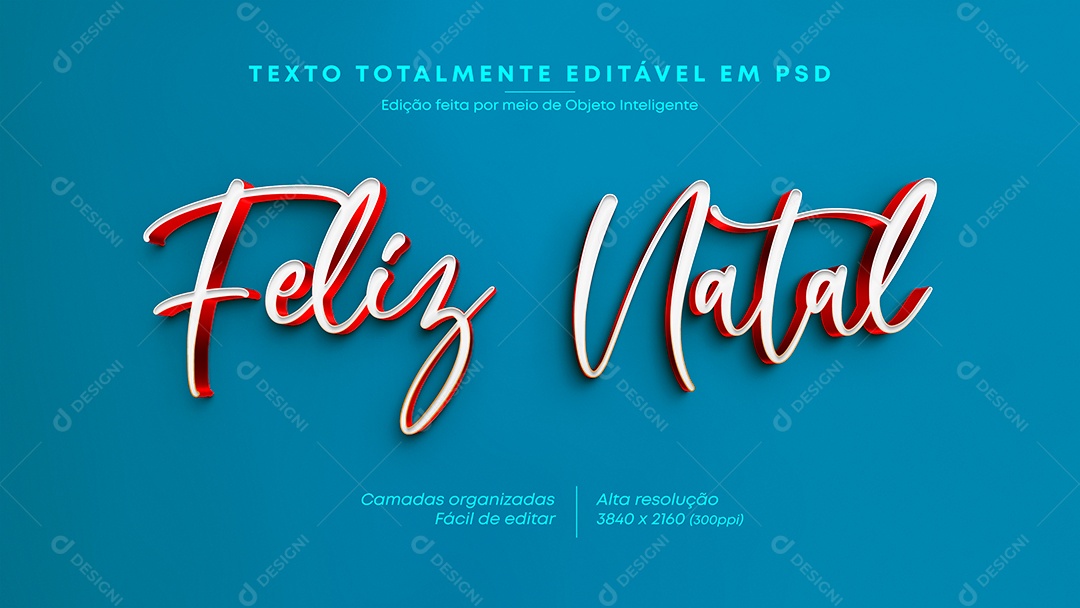 Texto 3D Natal PSD Editável