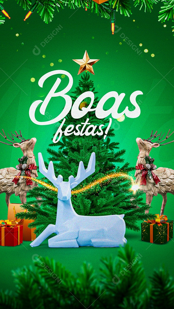 Boas Festas! Feliz Natal Story Social Media PSD Editável