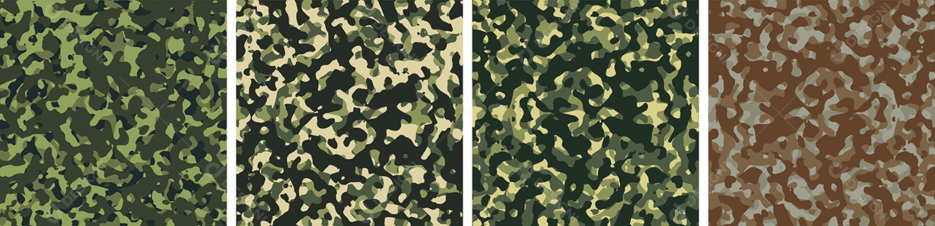 Pattern Camouflage Background Set Vector EPS