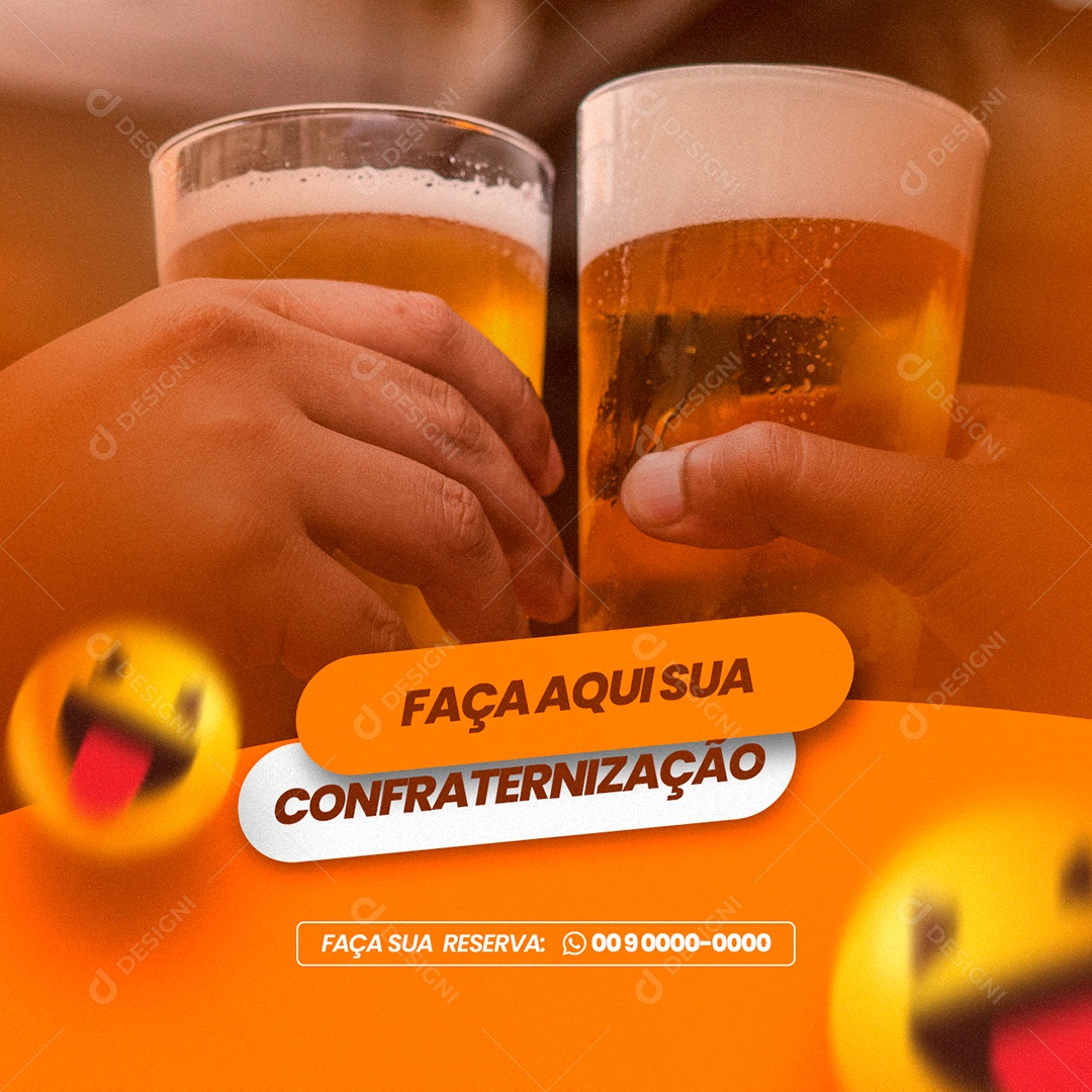 Faça Aqui sua Confraternização Pub Social Media PSD Editável