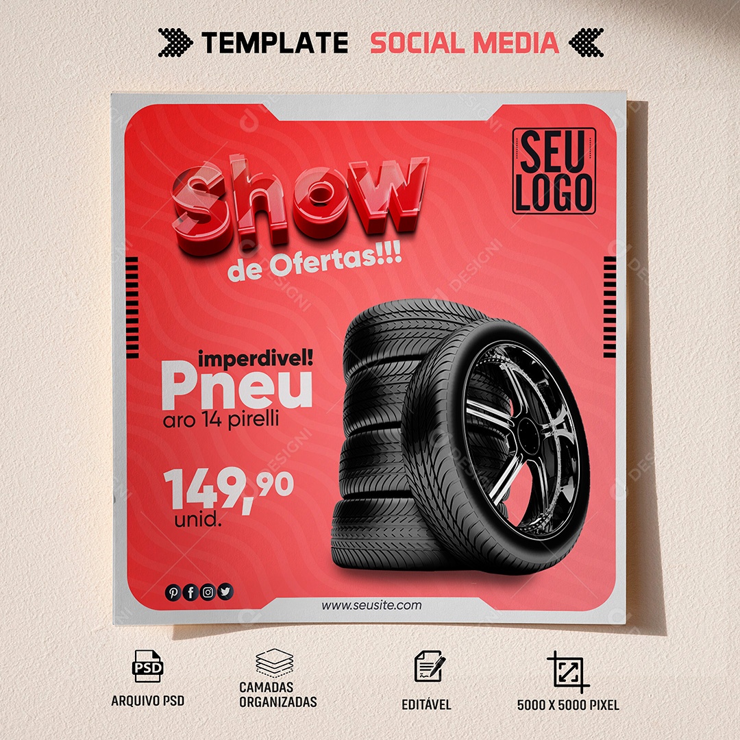 Post Oficina Mecânica Pneus Pirelli Social Media Psd Editável Download Designi 0213