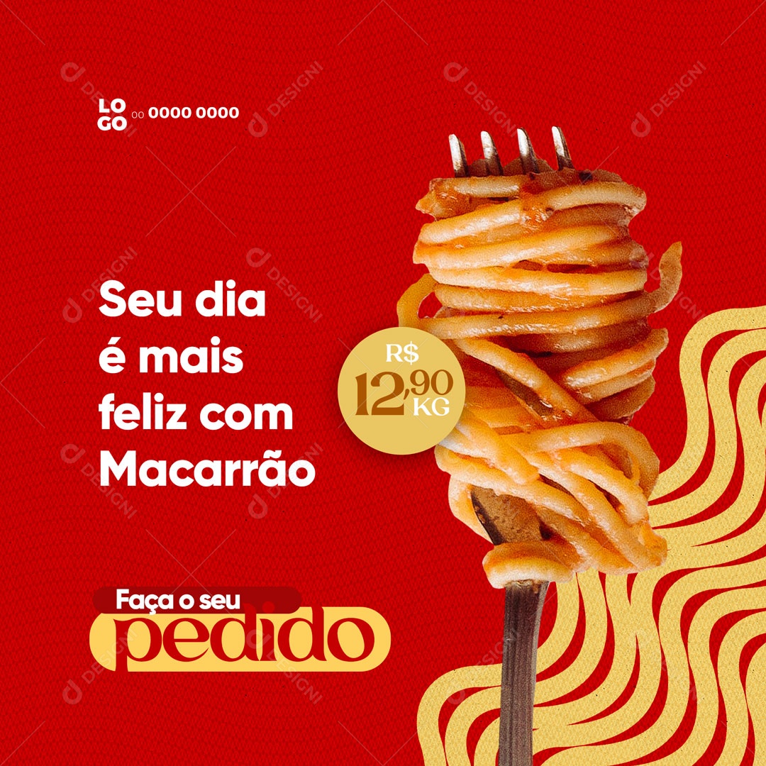 Faça Seu Pedido Casa de Massas Social Media PSD Editável