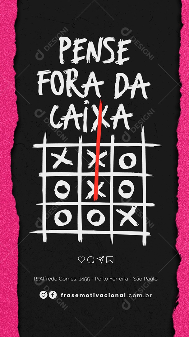 Story Pense Fora da Caixa Frase Motivacional Social Media PSD Editável