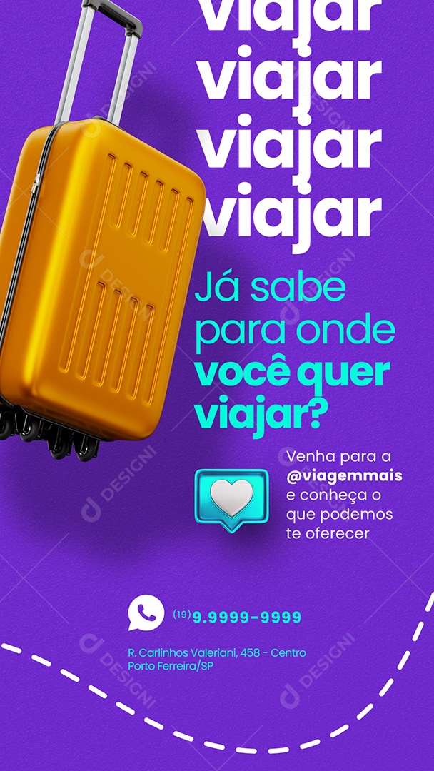 Story Já Sabe para Onde Você Quer Viajar Agência de Turismo Social Media PSD Editável