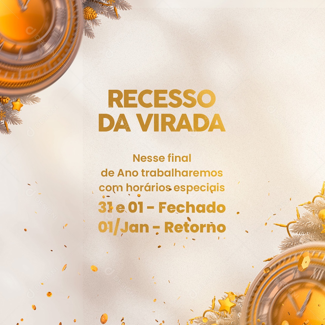 recesso da virada ano novo social media psd editável download designi