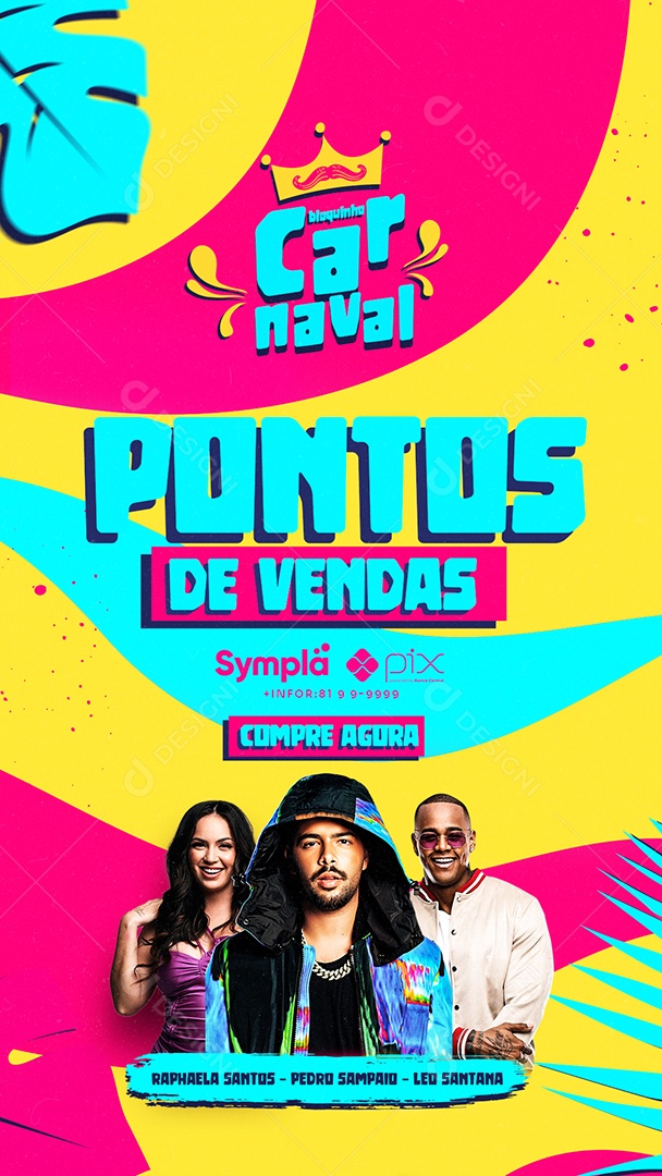 Story Pontos de Vendas Bloquinho Carnaval Flyer Social Media PSD Editável