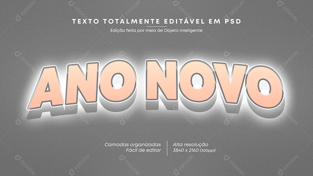 Efeito de Texto 3D 2023 PSD Editável