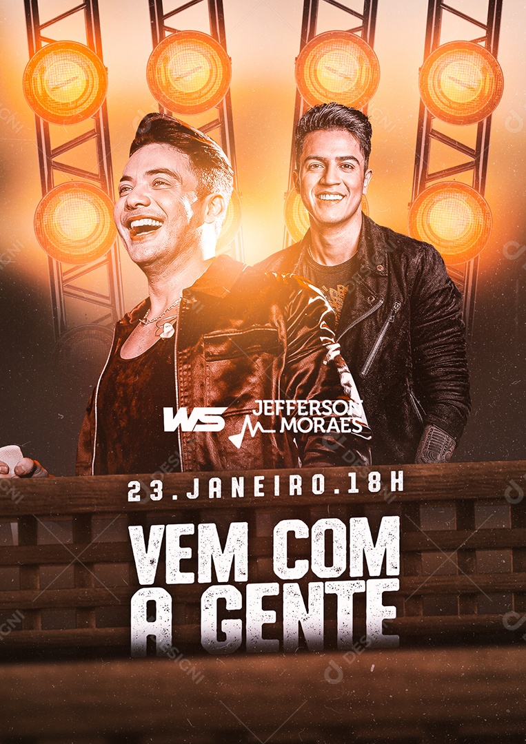 Vem com a Gente Wesley Safadão Jefferson Moraes Flyers Social Media PSD Editável download