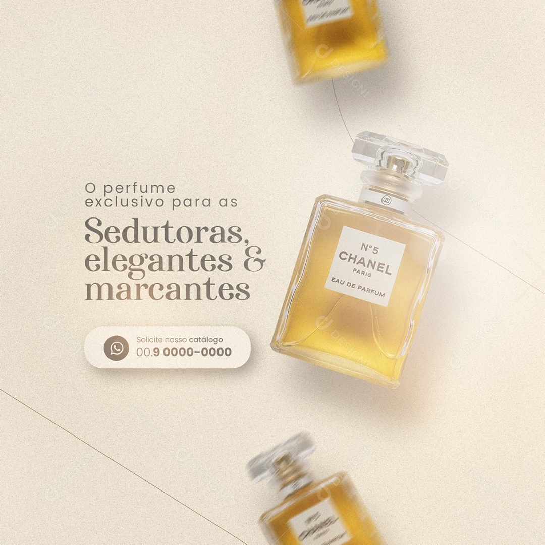 O Perfume Exclusivo para as Sedutoras Elegantes Perfumaria Social Media PSD Editável