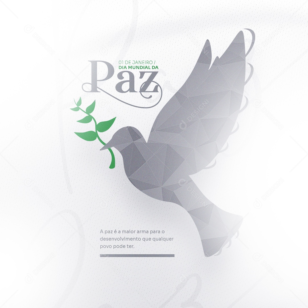 A Paz é a Maior Arma para o Desenvolvimento Dia Mundial da Paz Social Media PSD Editável