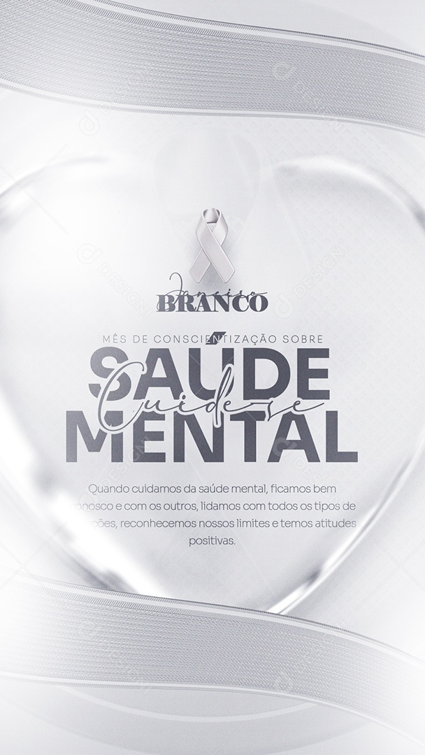 Story Janeiro Branco Mês da Conscientização da Saúde Mental Social Media PSD Editável