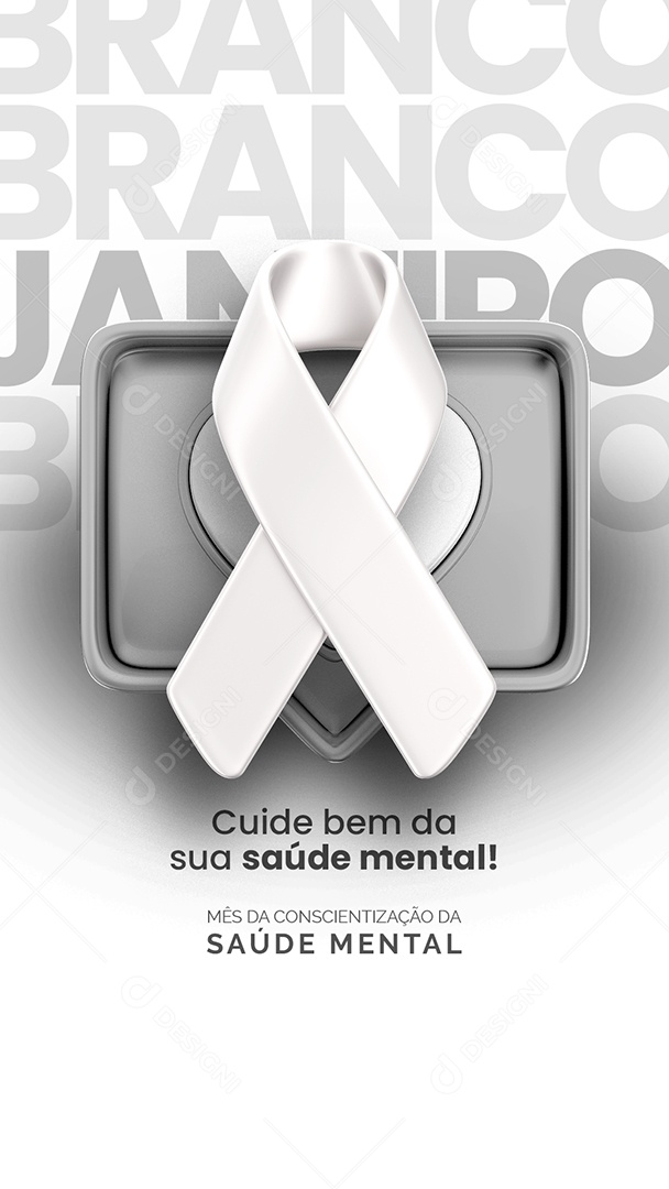 Story Cuide Bem da sua Saúde Mental Janeiro Branco Social Media PSD Editável