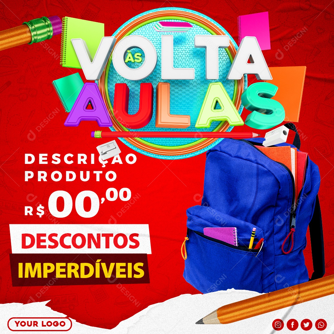 Volta S Aulas Descontos Imperd Veis Social Media Psd Edit Vel Download Designi