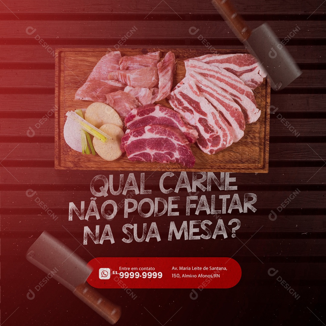 Qual Carne Não Pode Faltar Na Sua Mesa Açougue Social Media Psd Editável Download Designi 0790