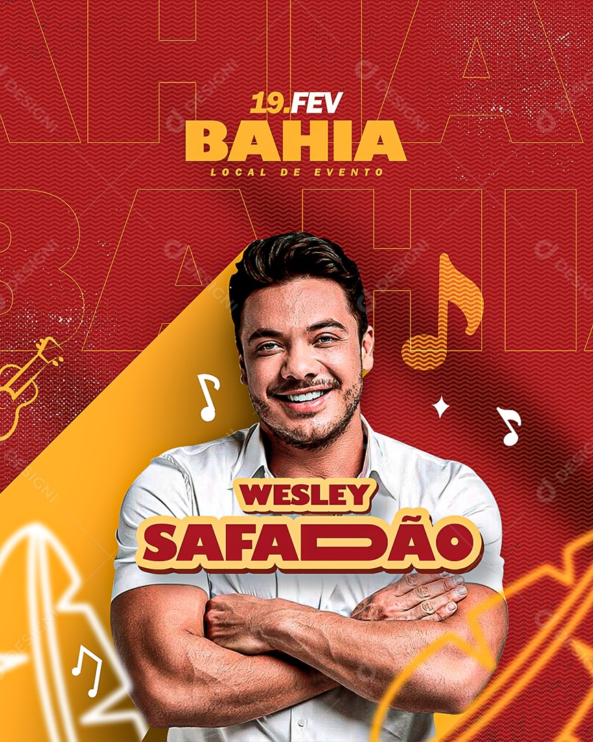 Flyer de Carnaval Wesley Safadão Social Media PSD Editável