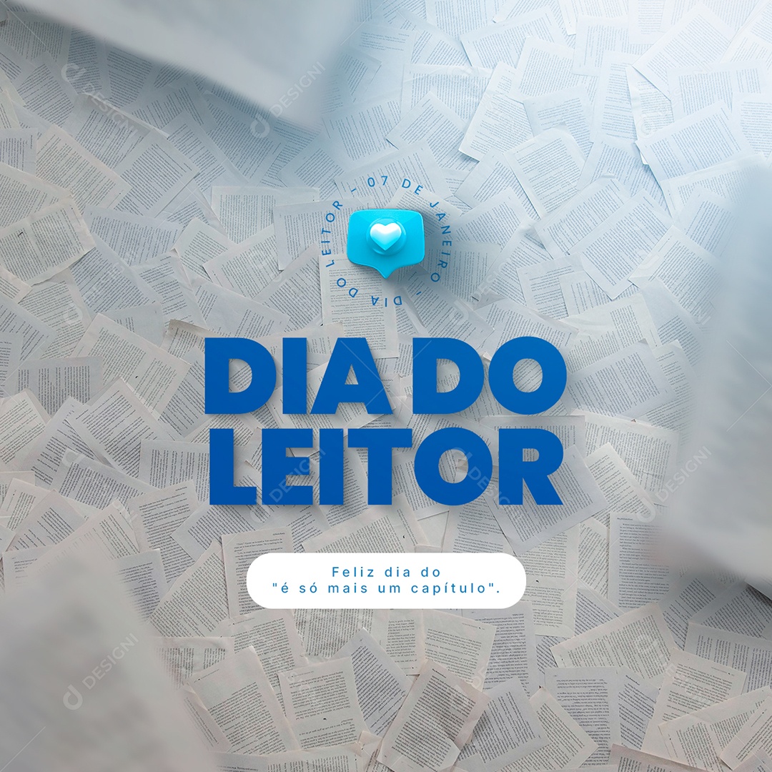 Feliz Dia do é Só mais Um Capítulo Dia do Leitor Social Media PSD Editável