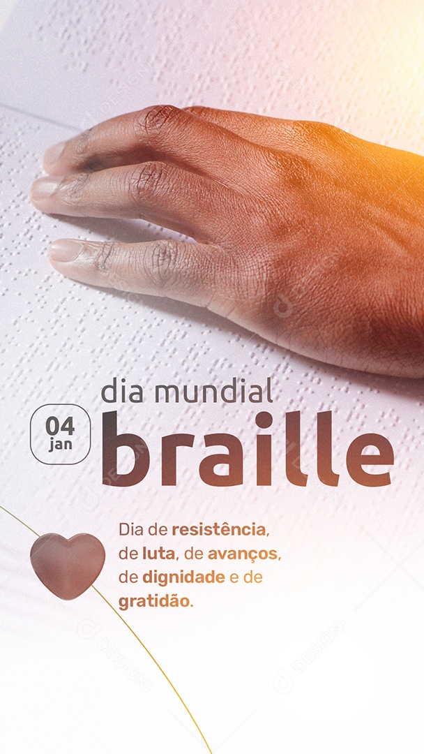 Story Que Todos os Dias Dia Mundial do Braille Social Media PSD Editável