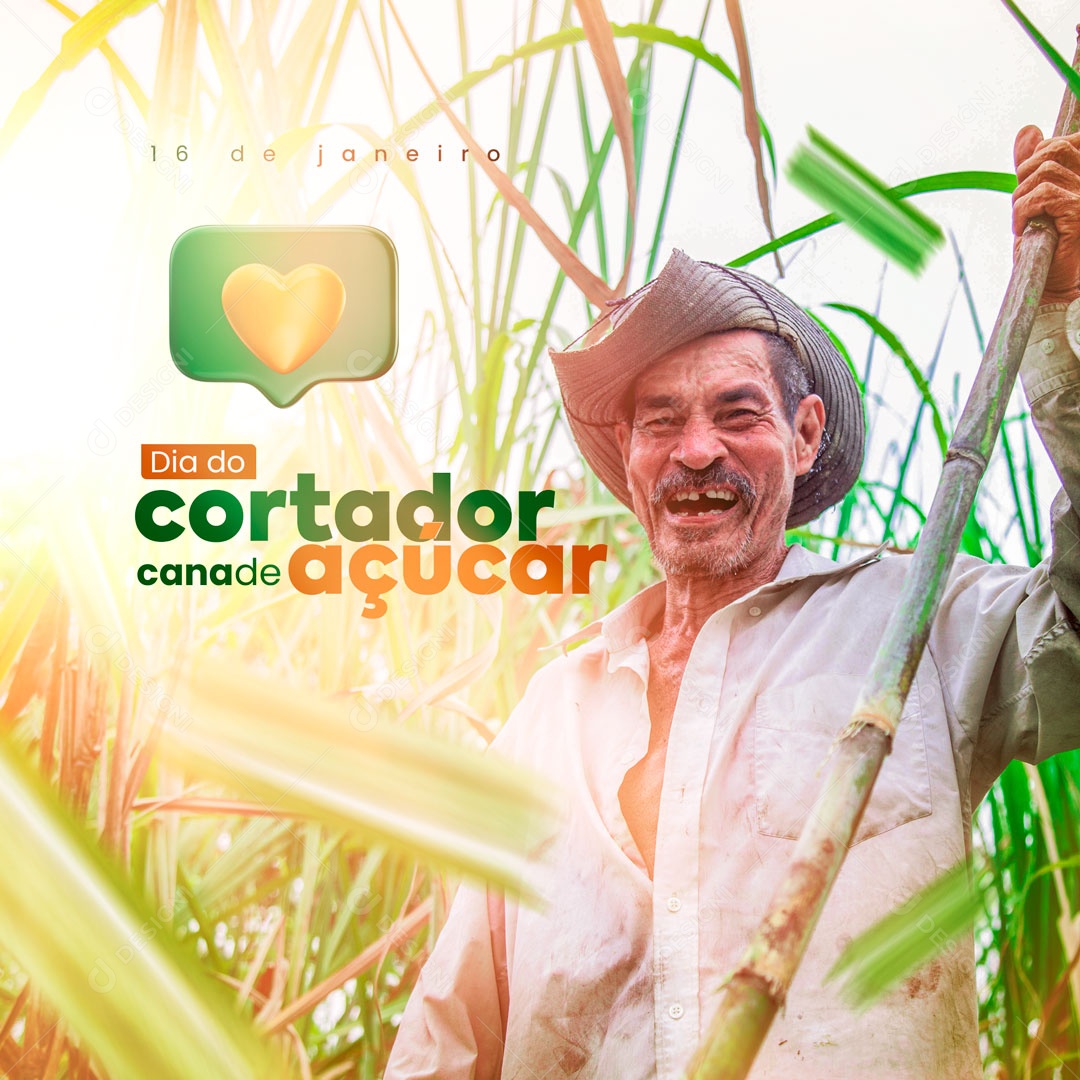 Day of the Sugar Cane Cutter January 16 Social Media Editable PSD