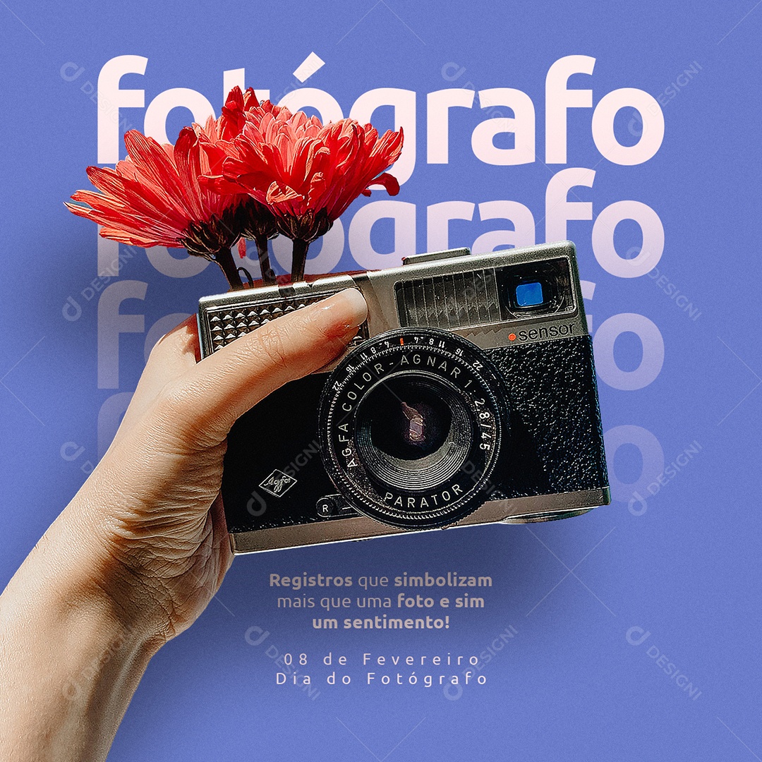 Registros que Simbolizam Mais que Uma Foto Dia do Fotógrafo Social Media PSD Editável