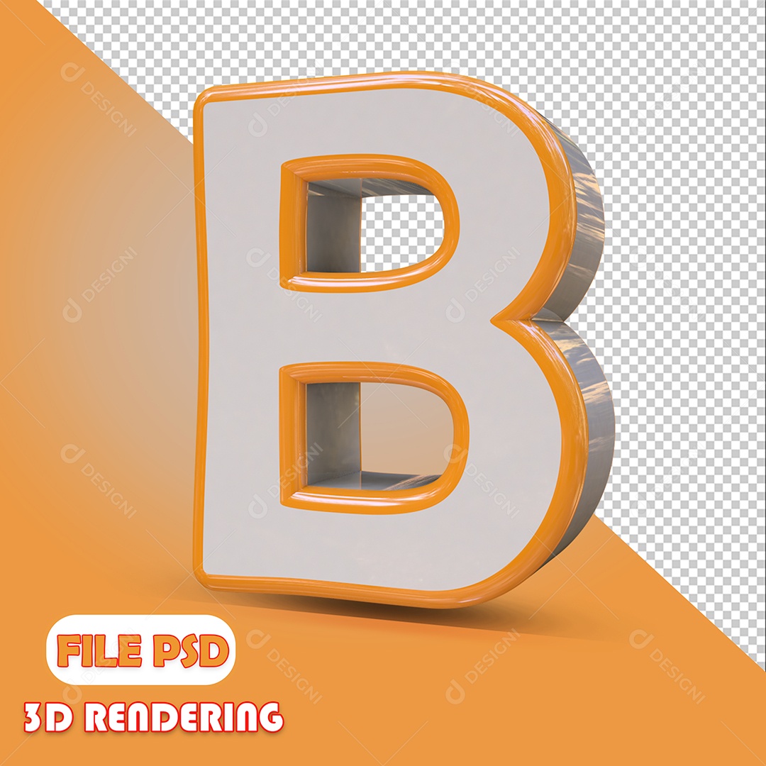 Letra 3D Para Composição B PSD [download] - Designi