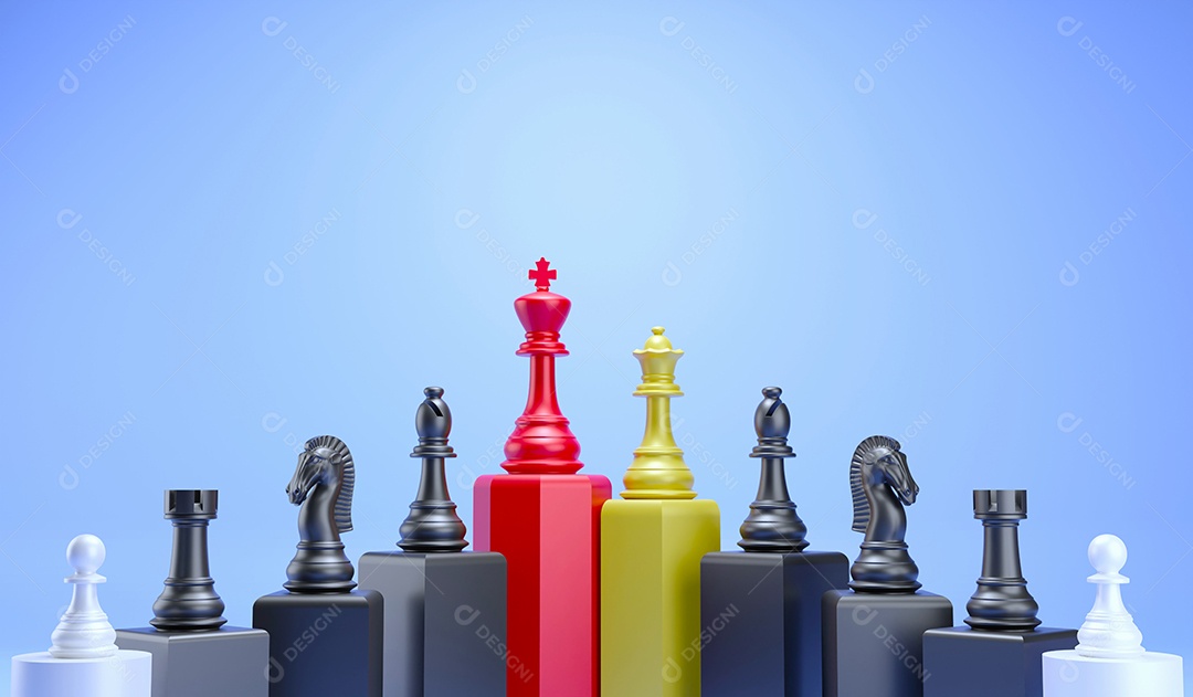 Estratégia de xadrez para liderança empresarial e equipe no