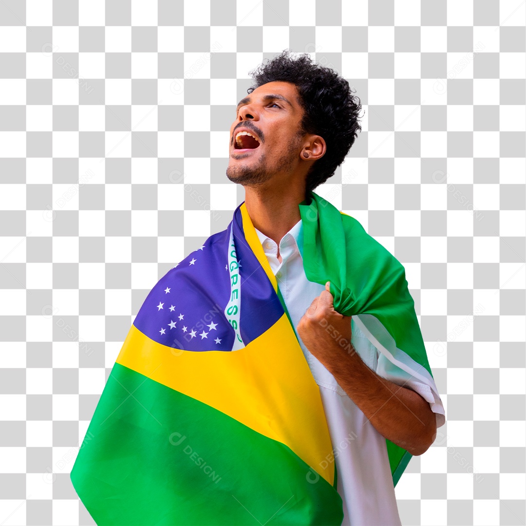 Homem Com Bandeira do Brasil Nas Costas Independência do Brasil PNG  Transparente [download] - Designi