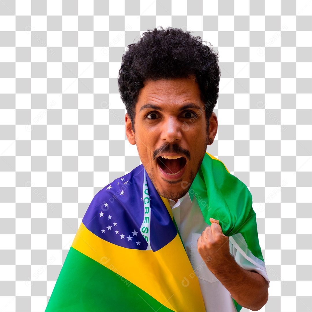 Homem Com Bandeira do Brasil Nas Costas Independência do Brasil