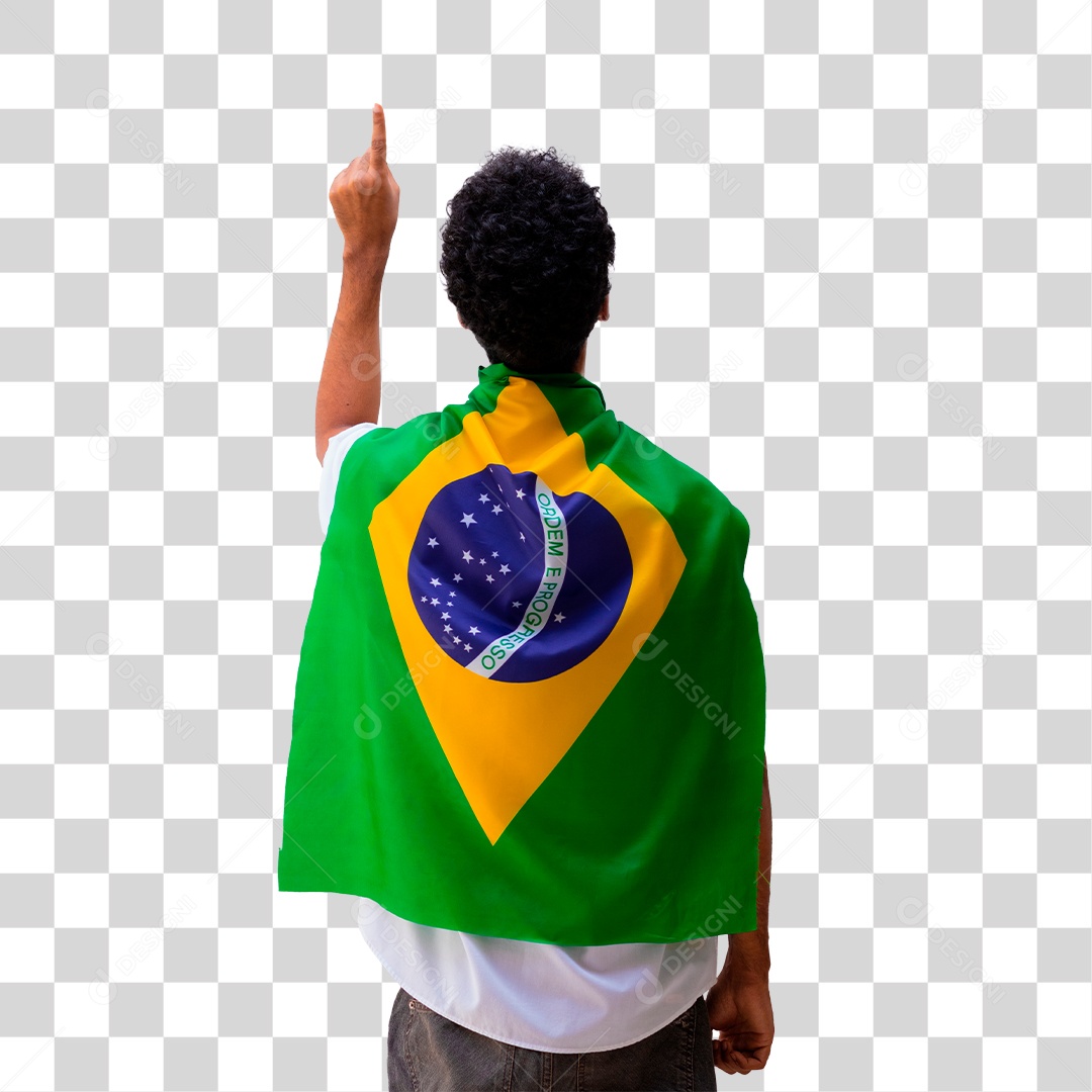 Man With Brazilian Flag On His Back Independence Of Brazil PNG Transparente