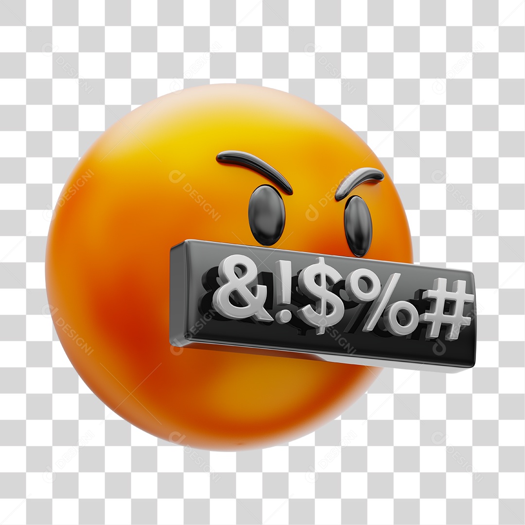 Elemento 3D Para Composição Emoji Com Reação Irritado PNG Transparente