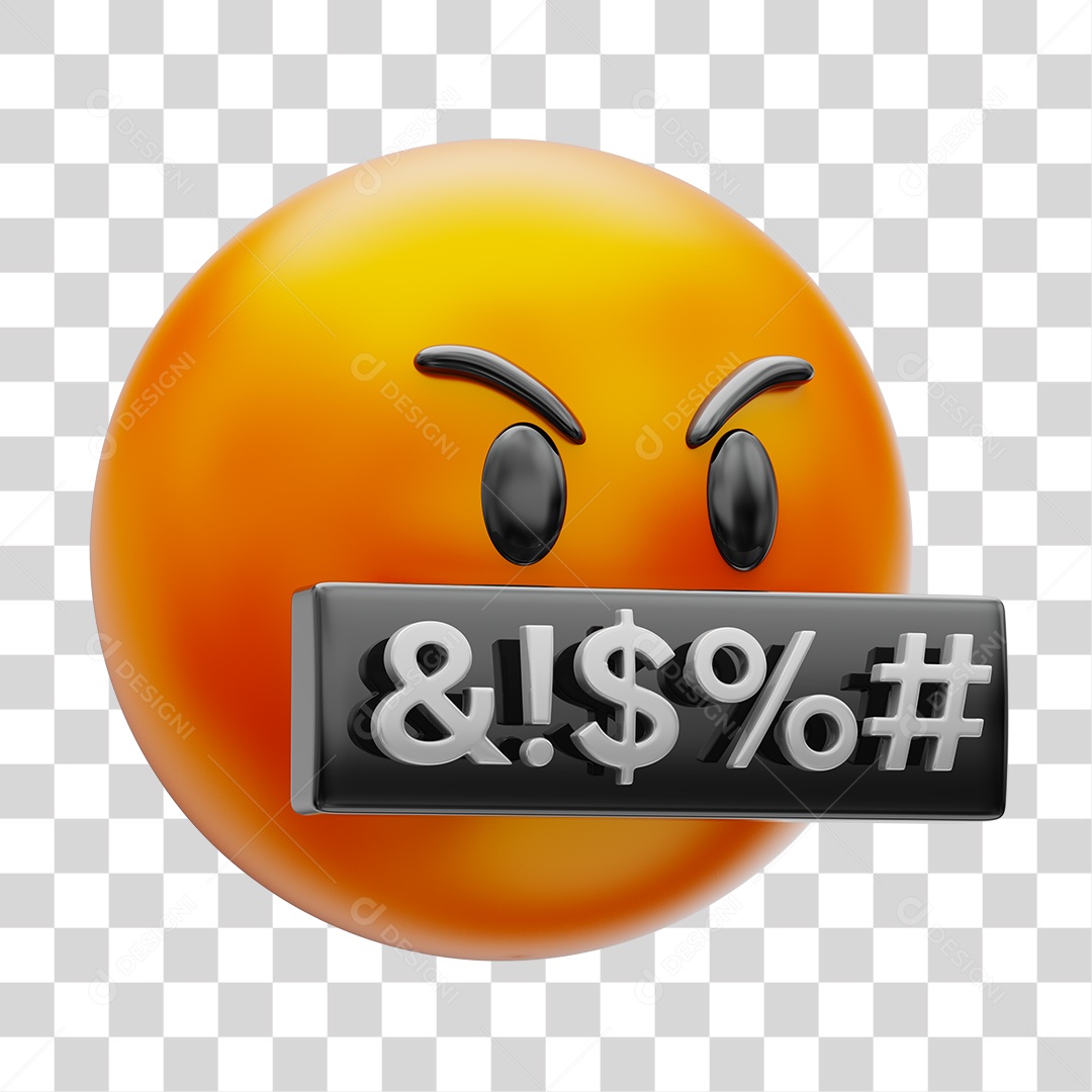 Elemento 3D Para Composição Emoji Com Reação Irritado PNG Transparente