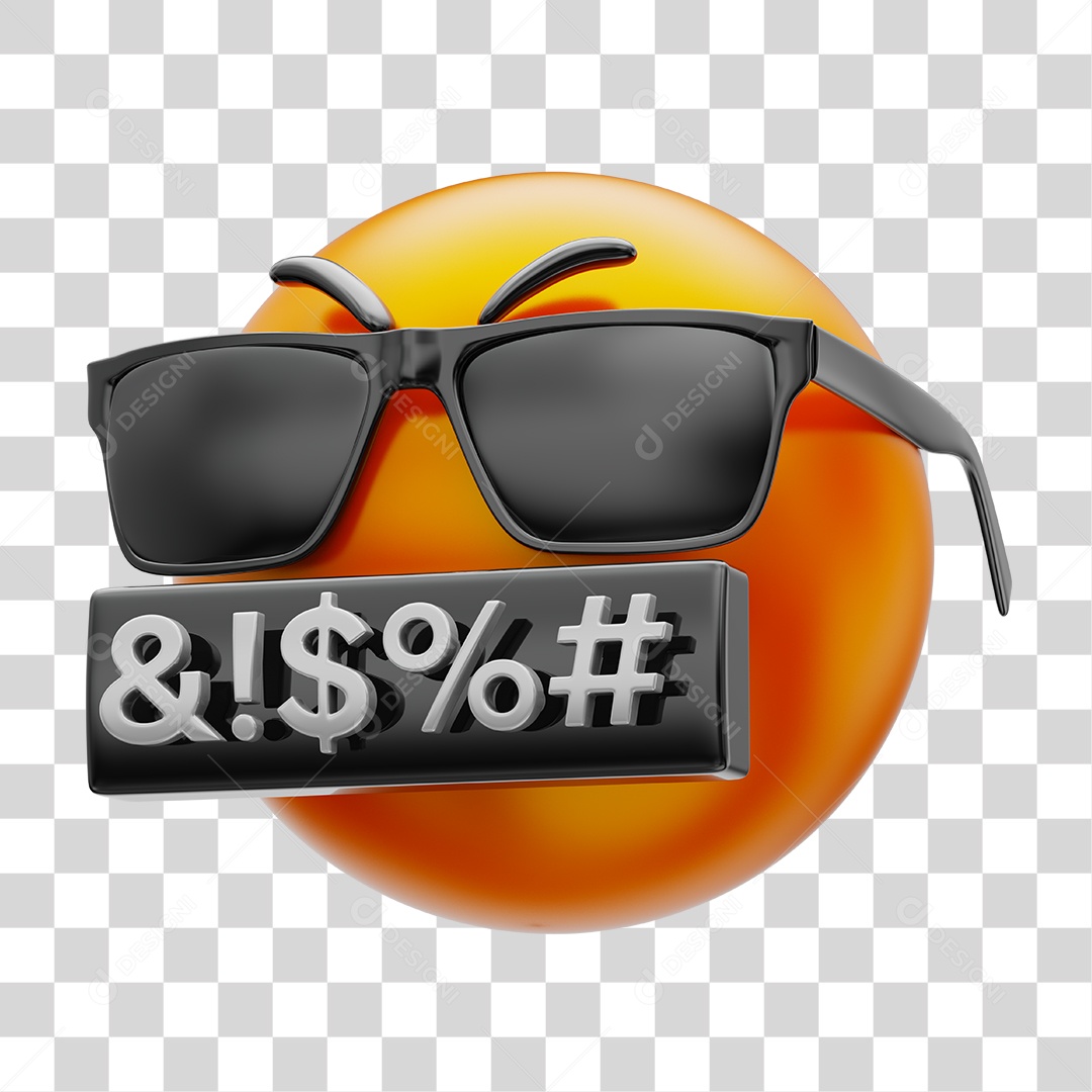 Elemento 3D Para Composição Emoji Com Reação Irritado PNG Transparente