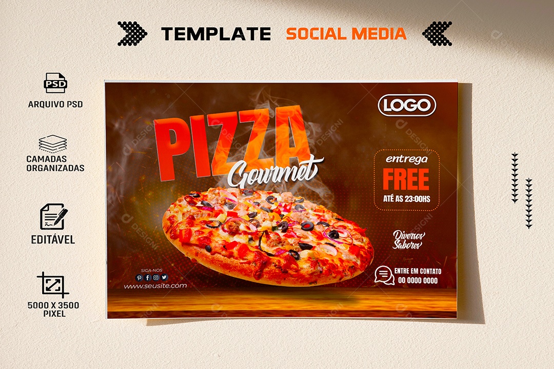 Pizzaria Promo Especial Pizza Dia dos Pais Social Media PSD