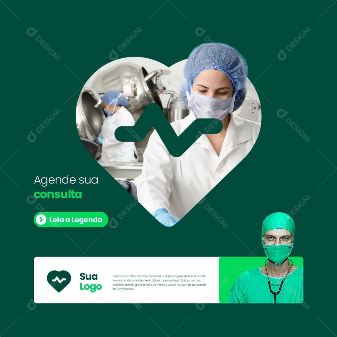 Agende Sua Consulta Clínica Médica Social Media PSD Editável