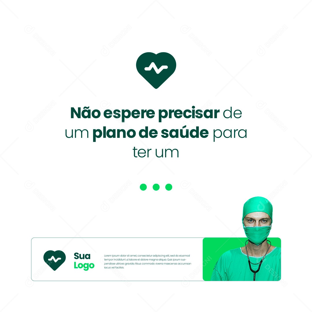 Não Espere Precisar de Um Plano de Saúde! Clínica Médica Social Media PSD Editável