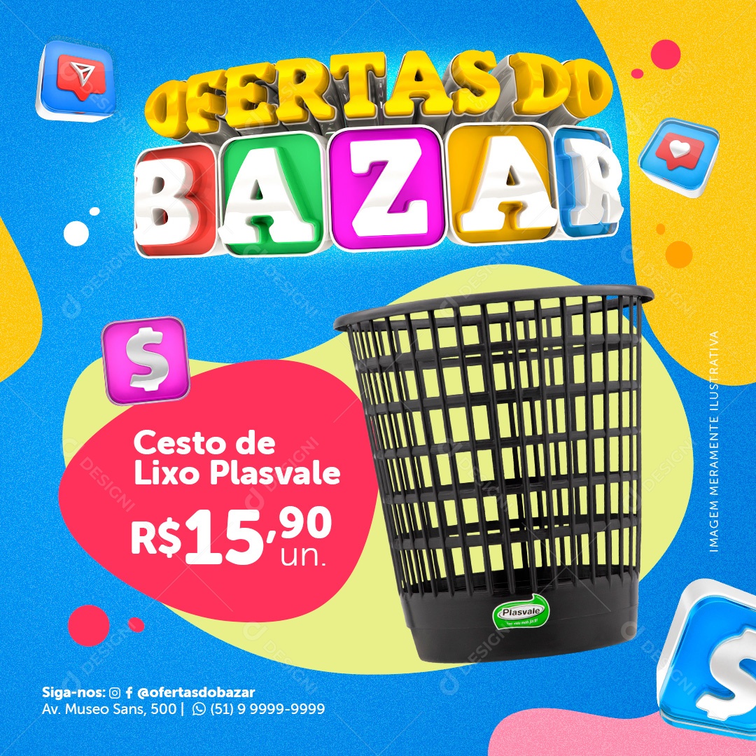 Post Ofertas Do Bazar Social Media PSD Editável [download] - Designi