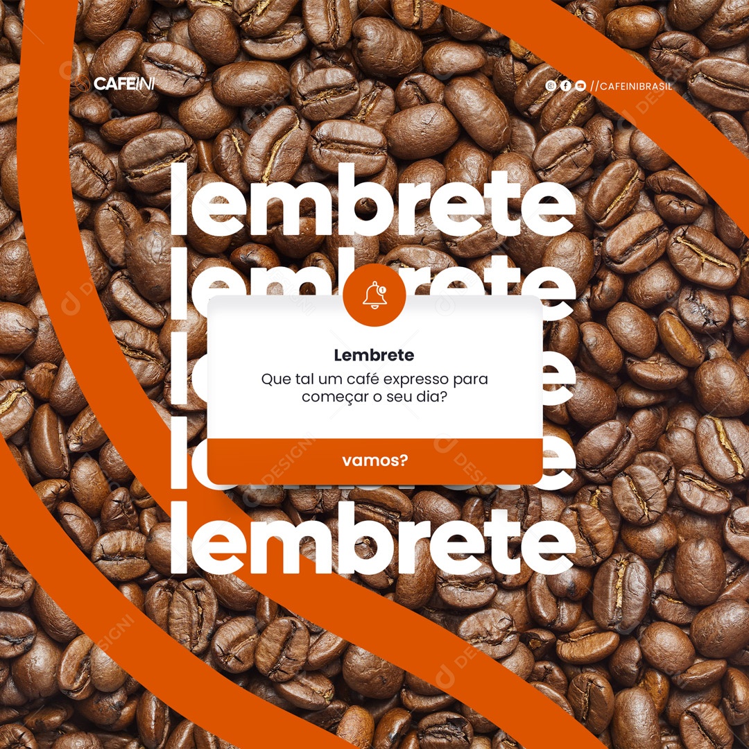 Reminder How about an Espresso Coffee to Start Your Day? Cafeteria Social Media Editable PSD