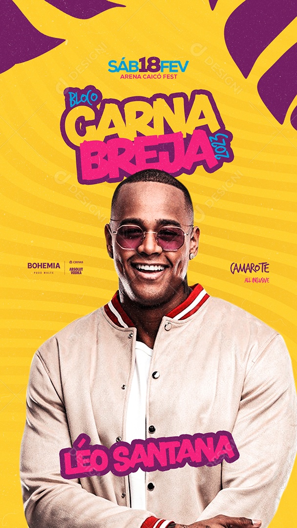 Story Bloco Carna Breja Léo Santana Flyer De Carnaval Social Media Psd Editável Download Designi 1707