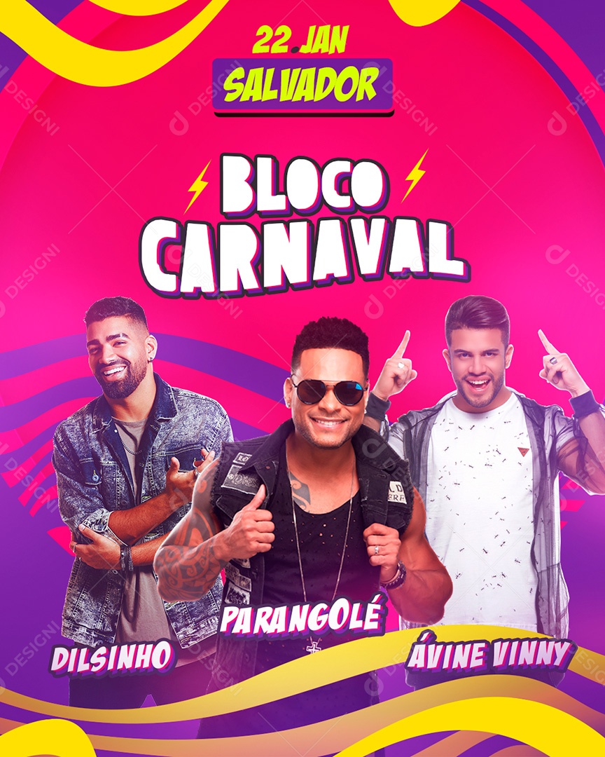 Flyer Bloco De Carnaval Social Media Psd Editável Download Designi 3350