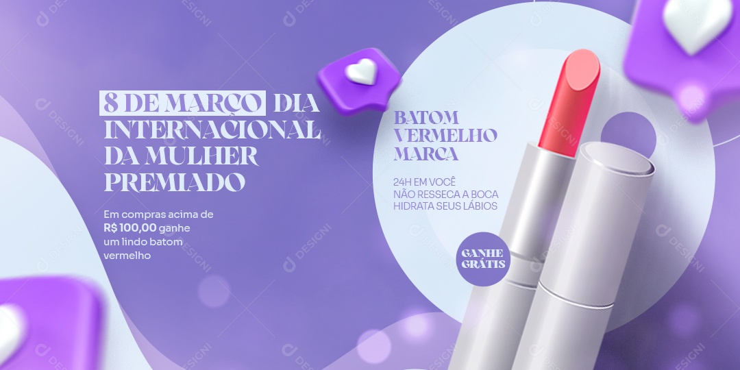 Banner Dia Internacional da Mulher Premiado Social Media PSD Editável