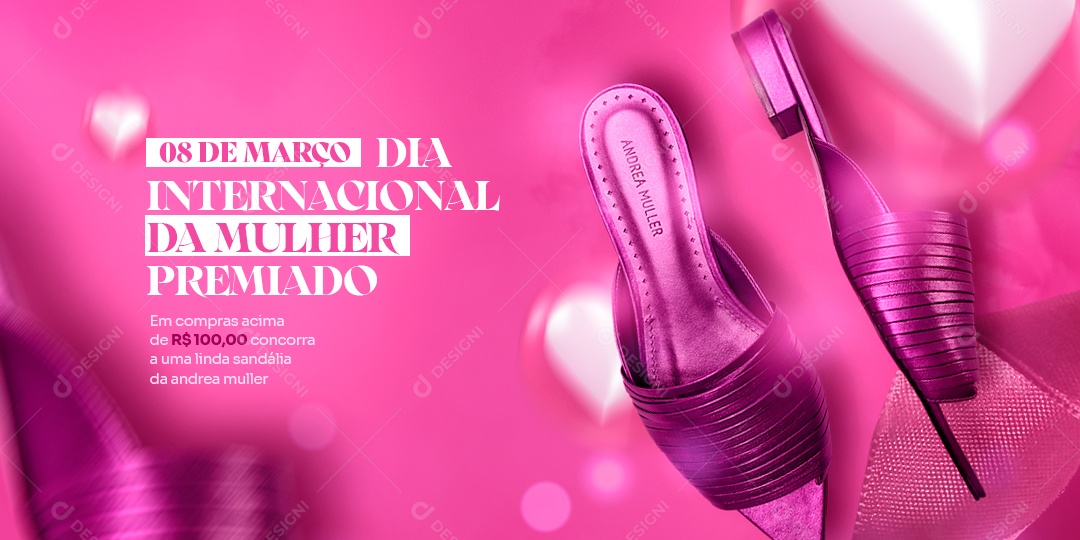 Banner 8 de Março Dia Internacional Da Mulher Social Media PSD Editável