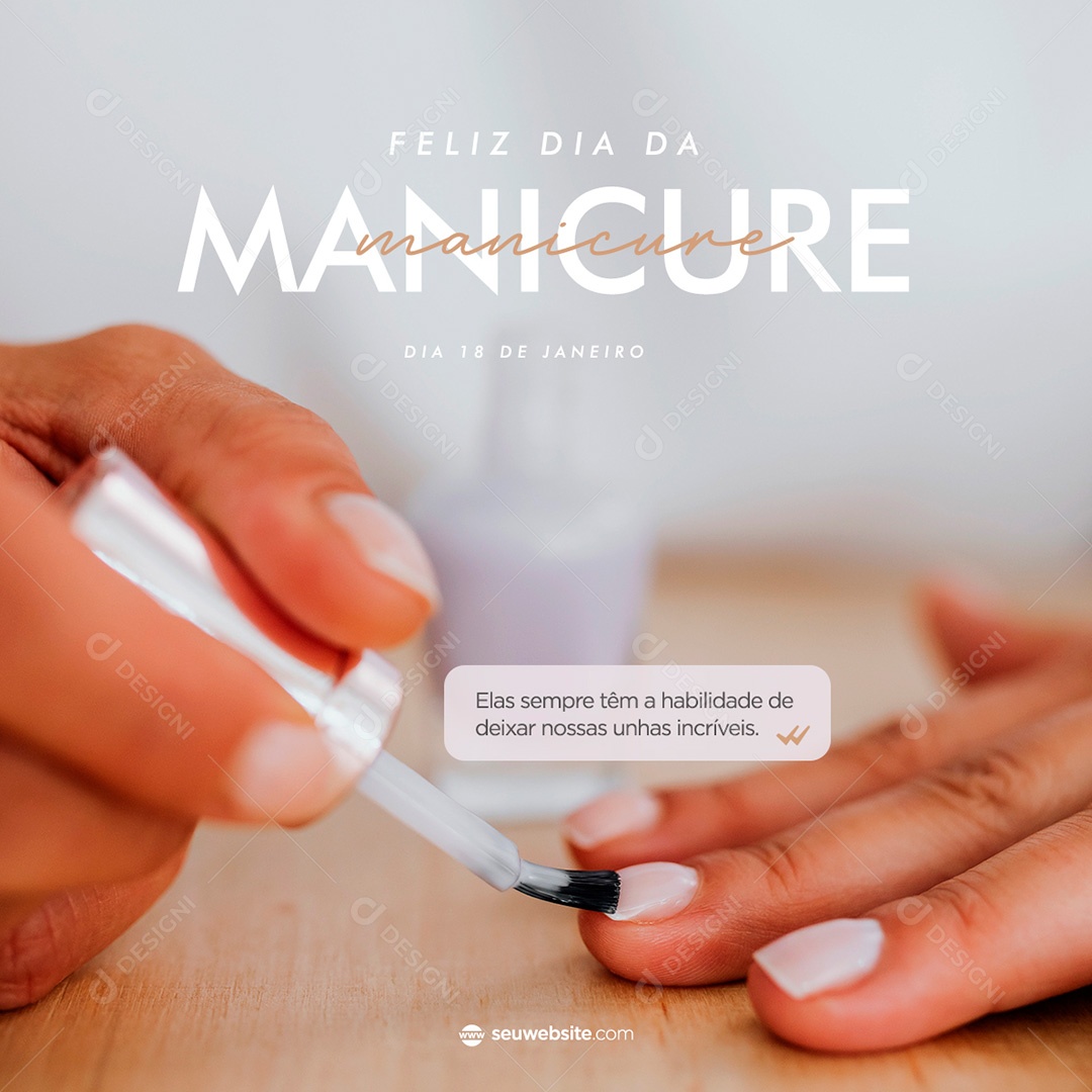 Post Dia da Manicure Social Media PSD Editável download Designi