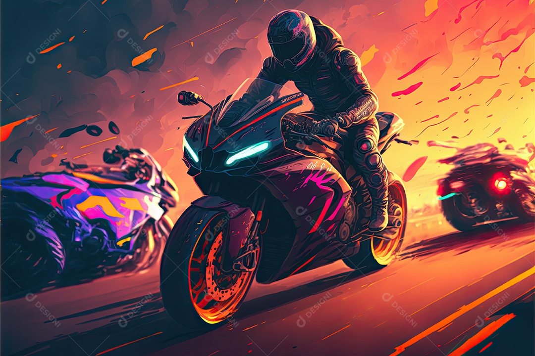 Ilustração sobre corrida de moto [download] - Designi