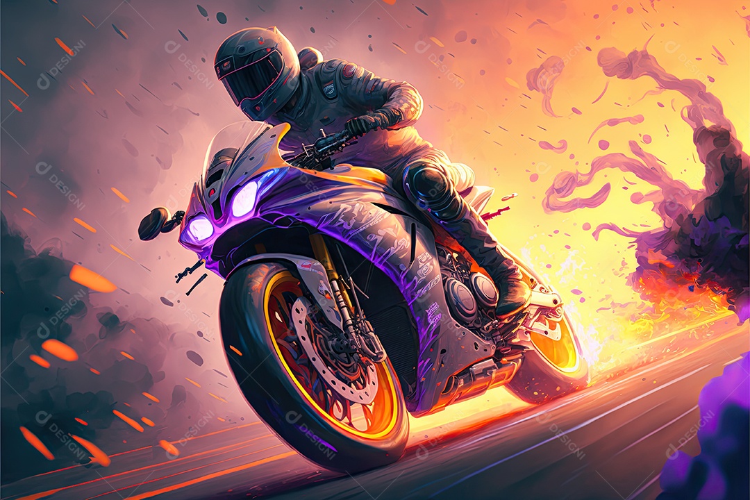 Ilustração sobre corrida de moto