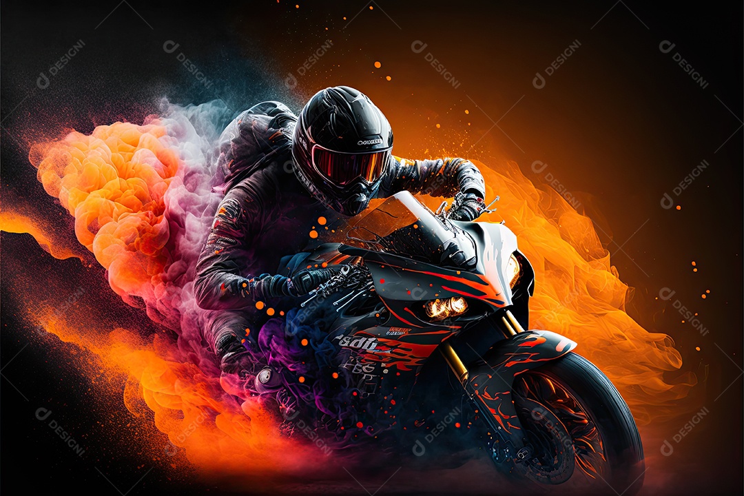 Ilustração sobre corrida de moto