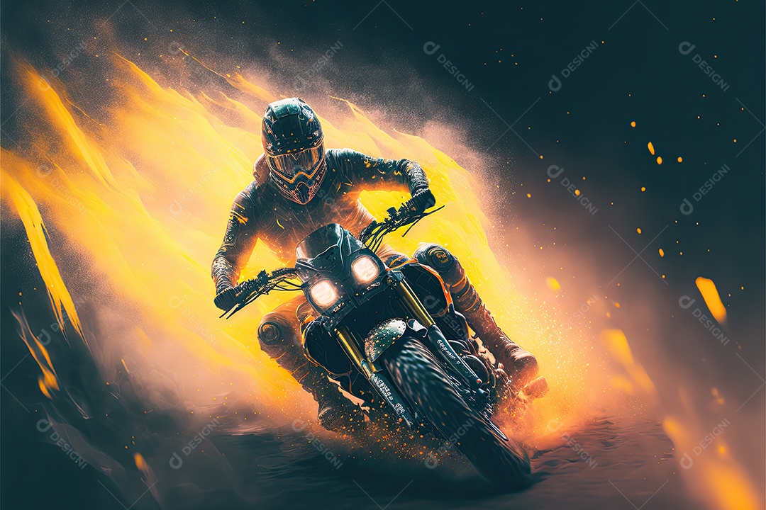 Motorcycle racing illustration