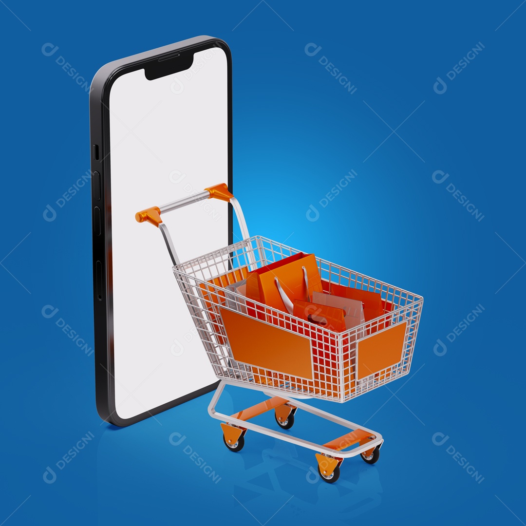 Venda Nova Da Compra Do Carrinho De Compras Do Telefone Celular