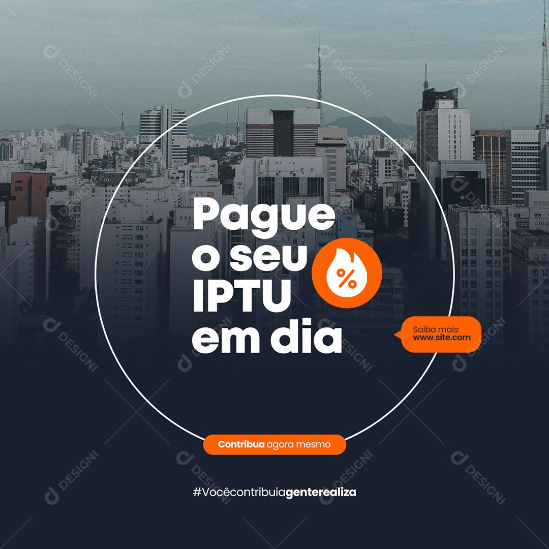 Pague o Seu IPTU em Dia Prefeitura Social Media PSD Editável